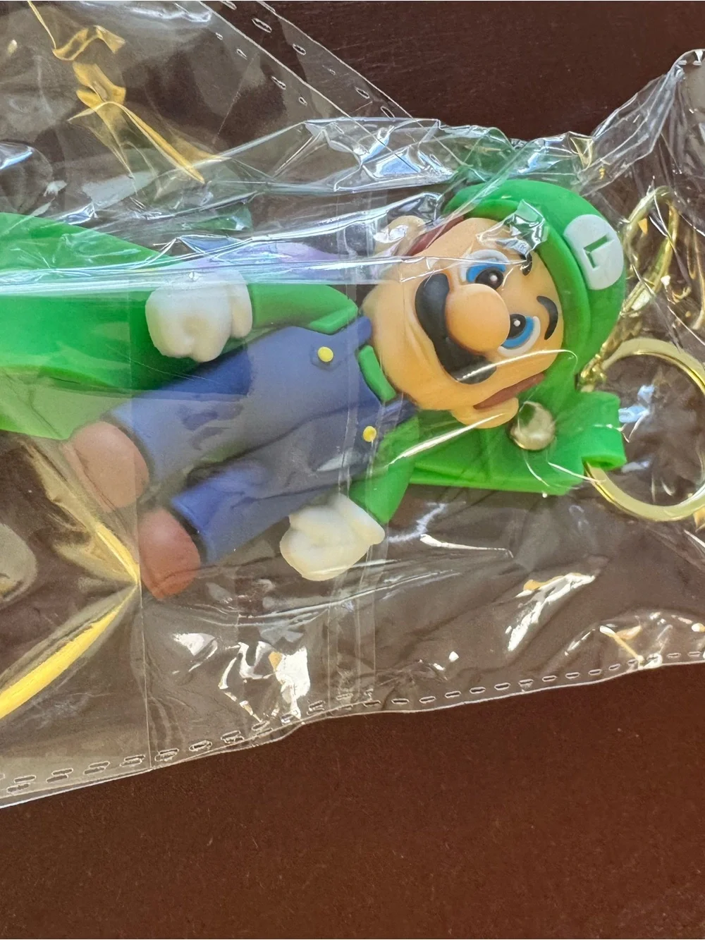 Super Mario Luigi Green Rubber Keychain Charm